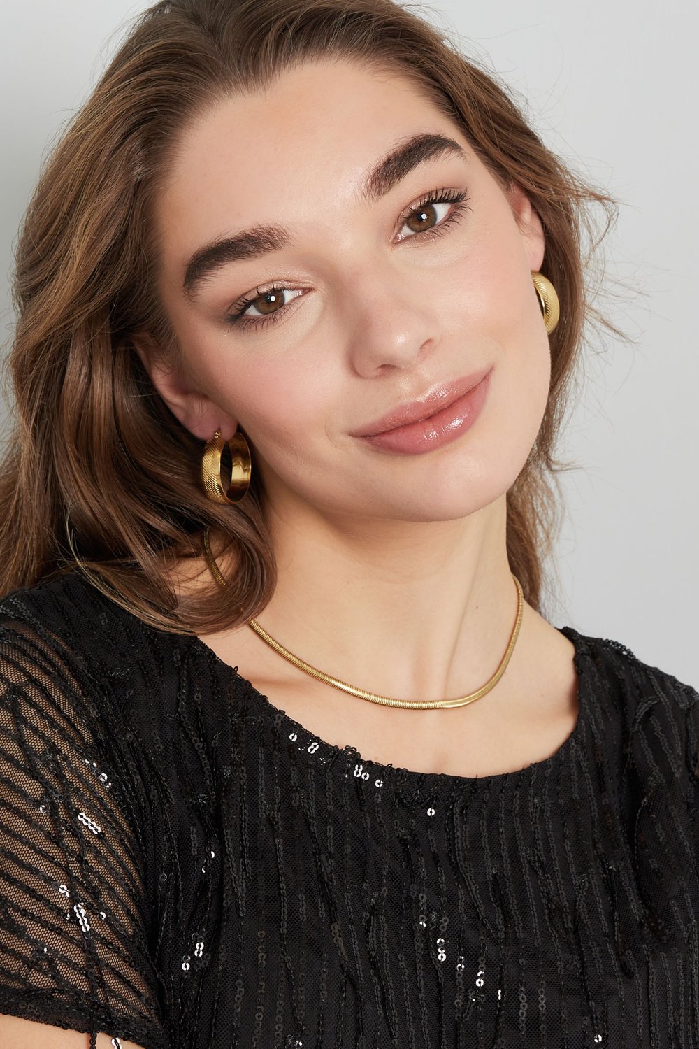 necklace flat with print - Gold color-4.0mm h5Picture3